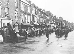 Home Guard stand down parade Marlborough (Wilts County Record Office)